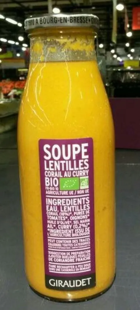 Giraudet Soupe Lentille Corail Curry Bio 50Cl