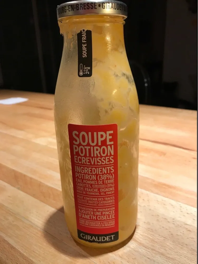 Soupe potiron ecrevisses