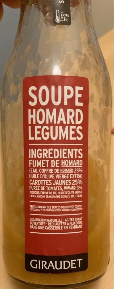 Soupe homard légumes