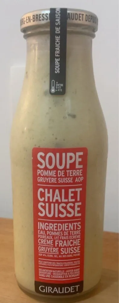 Soupe Pomme de terre gruyere suisse aop