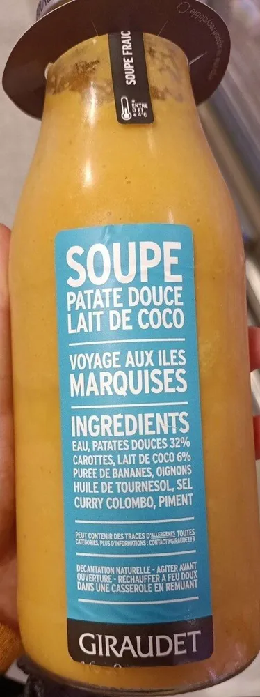 Soupe patate douce lait de coco