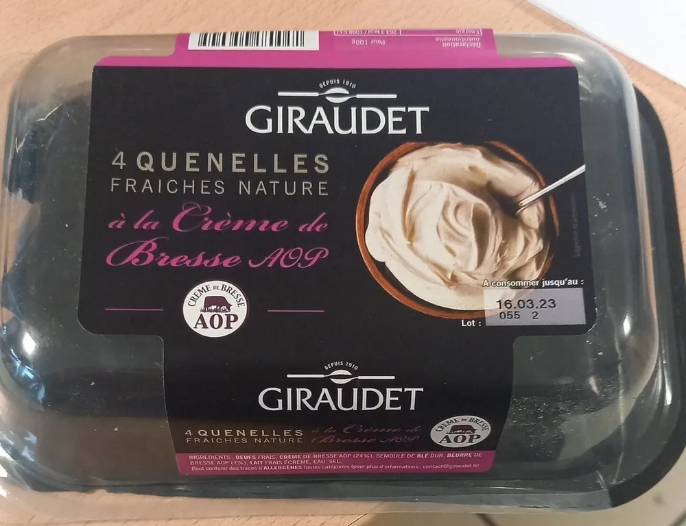 Quenelles fraîches nature à la crème de Bresse aop