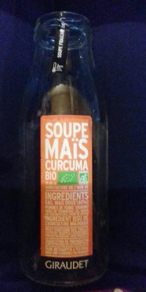 Soupe maïs curcuma bio