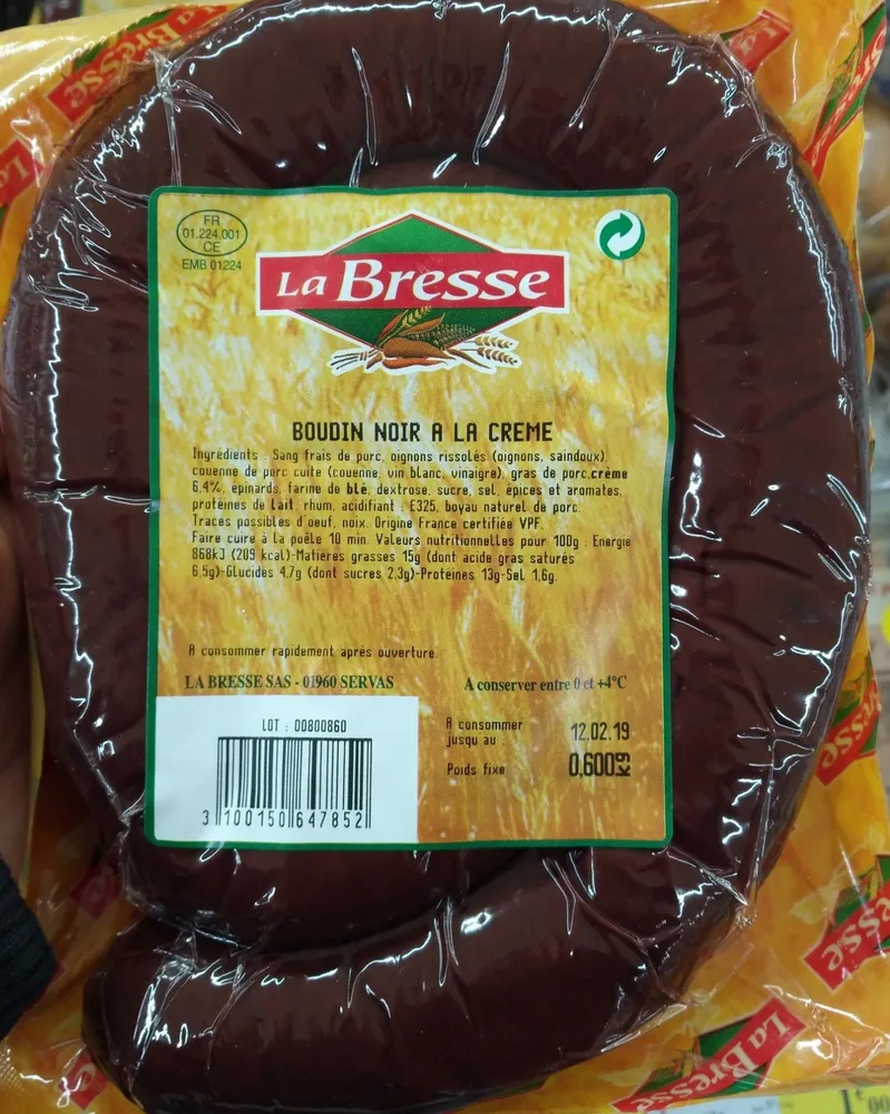Boudin de Lyon à la crème