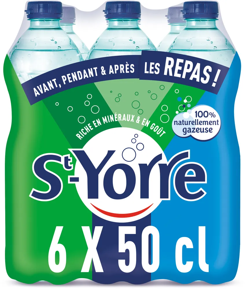 ST YORRE Eau Minérale Naturelle Naturellement Gazeuse 6 x 0.50L