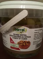 Olives vertes denoyautées au citron confit et cumin