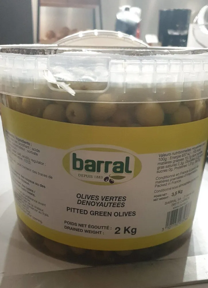 Olive verte dénoyautées