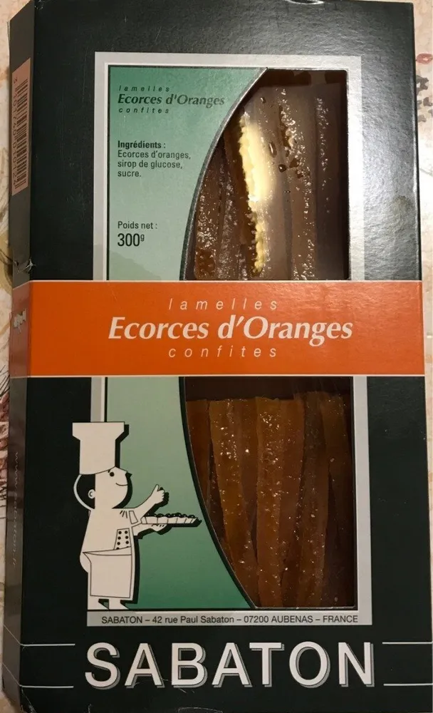 Lamelles d'écorces d'oranges confites