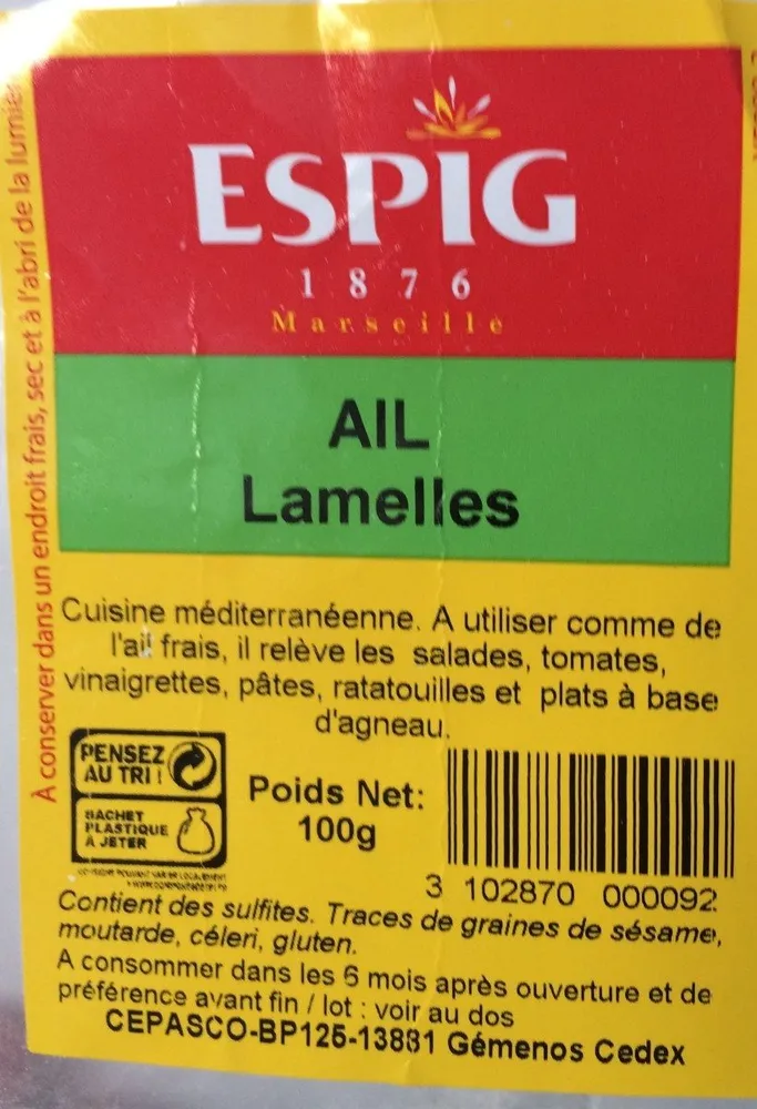 Ail lamelles