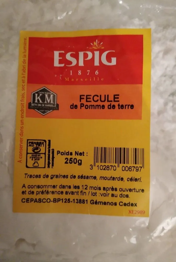 Fécule de pomme de terre