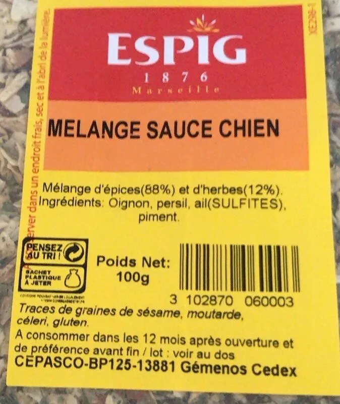 Mélange sauce chien