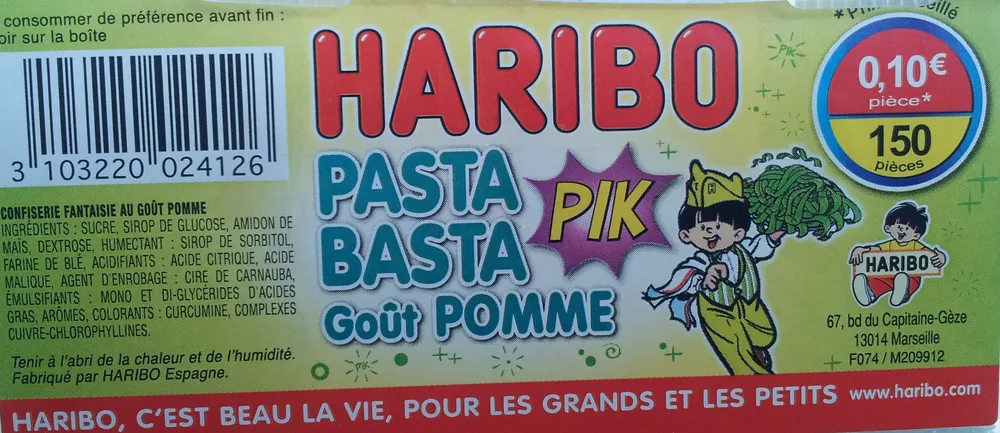 Confiserie fantaisie au goût pomme