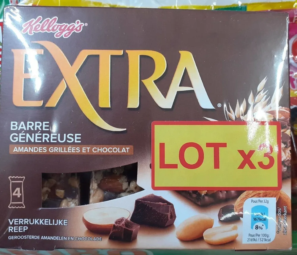 Barre généreuse amandes grillées et chocolat