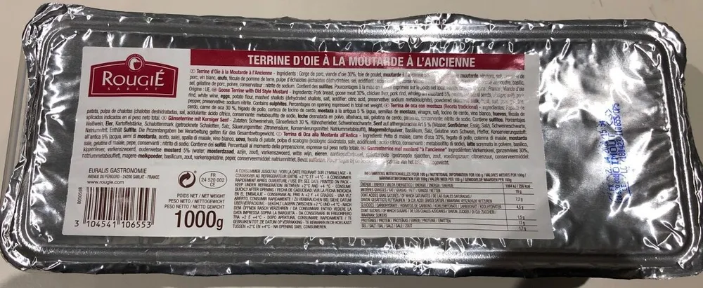 Terrine d'oie a la moutarde a l'ancienne