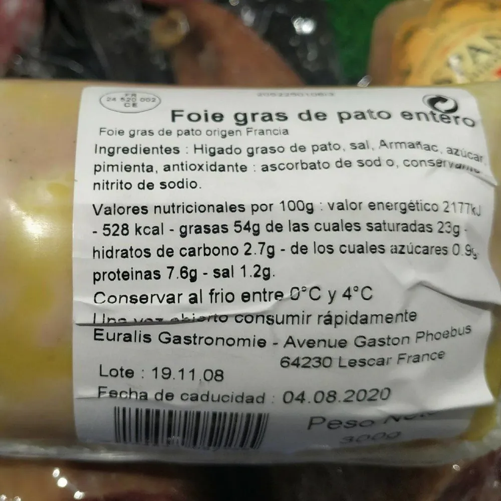 Foie grasa de pato entero
