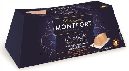 Bloc de Foie gras de canard avec 30% morceaux Recette au Champagne (1,8%) et duo de poivres