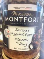 Saucisses de canard&porc et lentilles du Berry