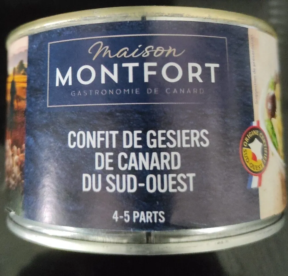 Confit de gésiers de canard du sud ouest