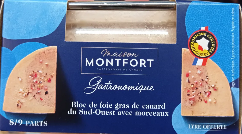 Bloc de foie gras de canard du Sud-Ouest avec morceaux