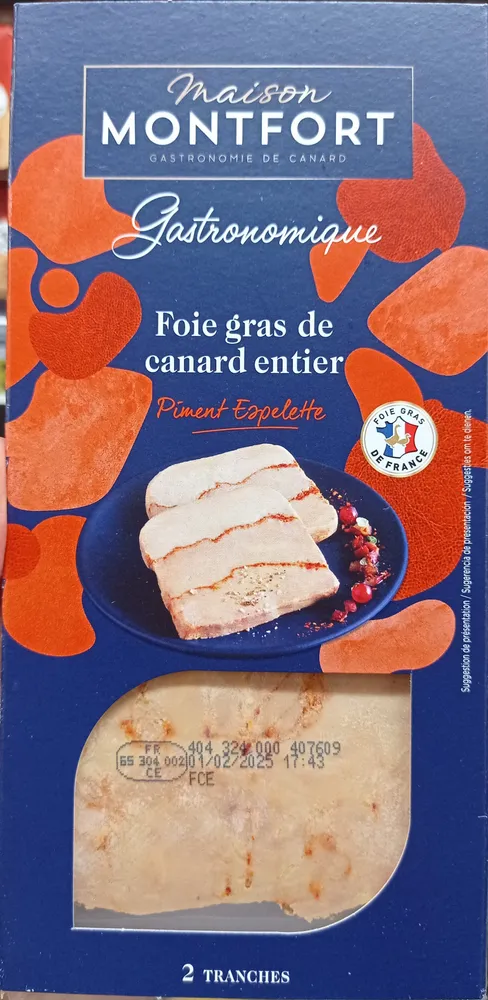 Foie gras de canard entier piment d'Espelette