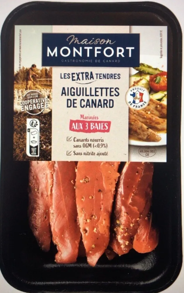 Aiguillettes de canard marinées aux 3 baies
