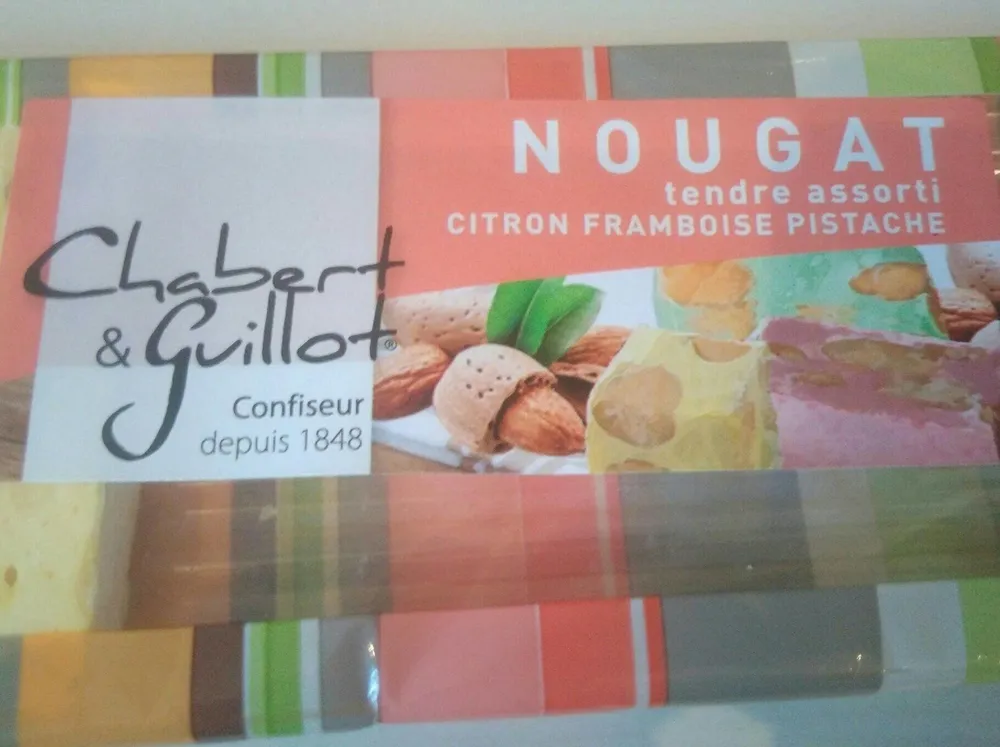 NOUGAT tendre assorti citron framboise pistache