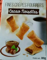 Fines crêpes fourrées cacao noisettes