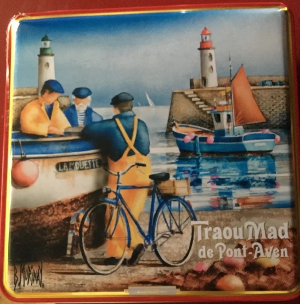 14 Oz Large Red Tin Traou Mad Palets De Pont Aven Butter Cookies