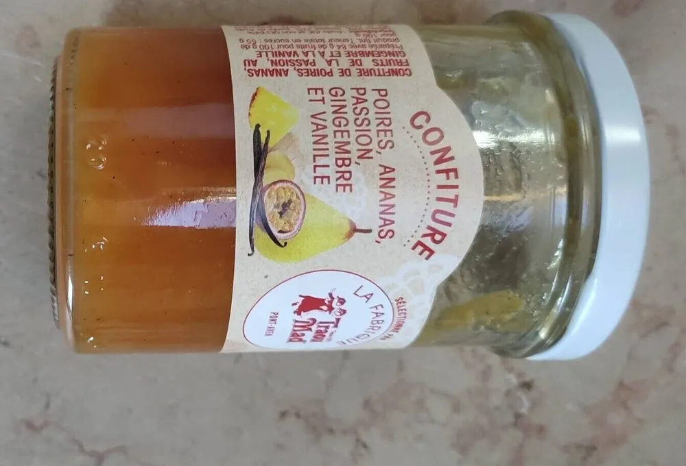 Confiture poire ananas passion gingembre et vanille