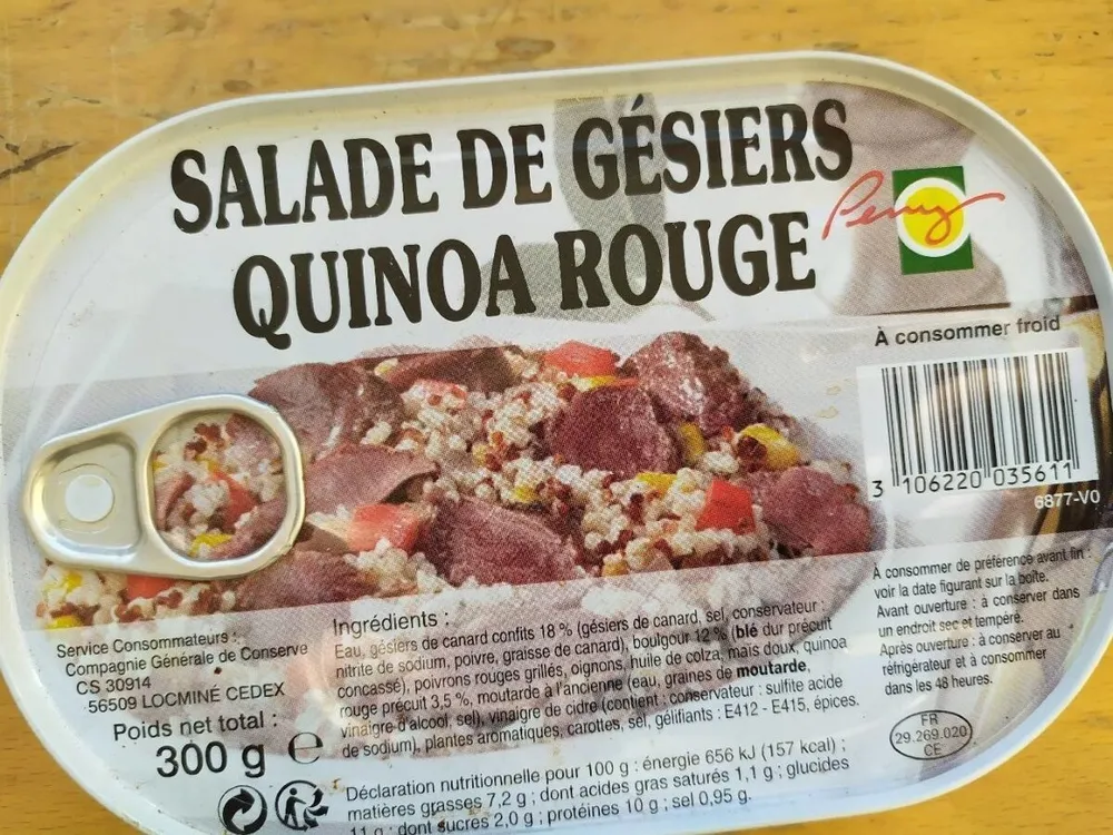 Salade de gésiers quinoa rouge