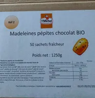 Madeleines pépites chocolat bio
