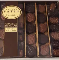 Chocolats noir et lait ganaches et pralinés