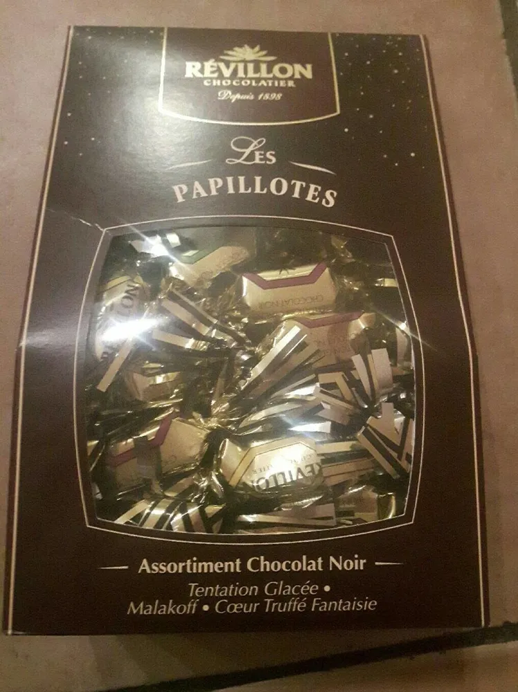 Assortiment chocolat noir papillotes