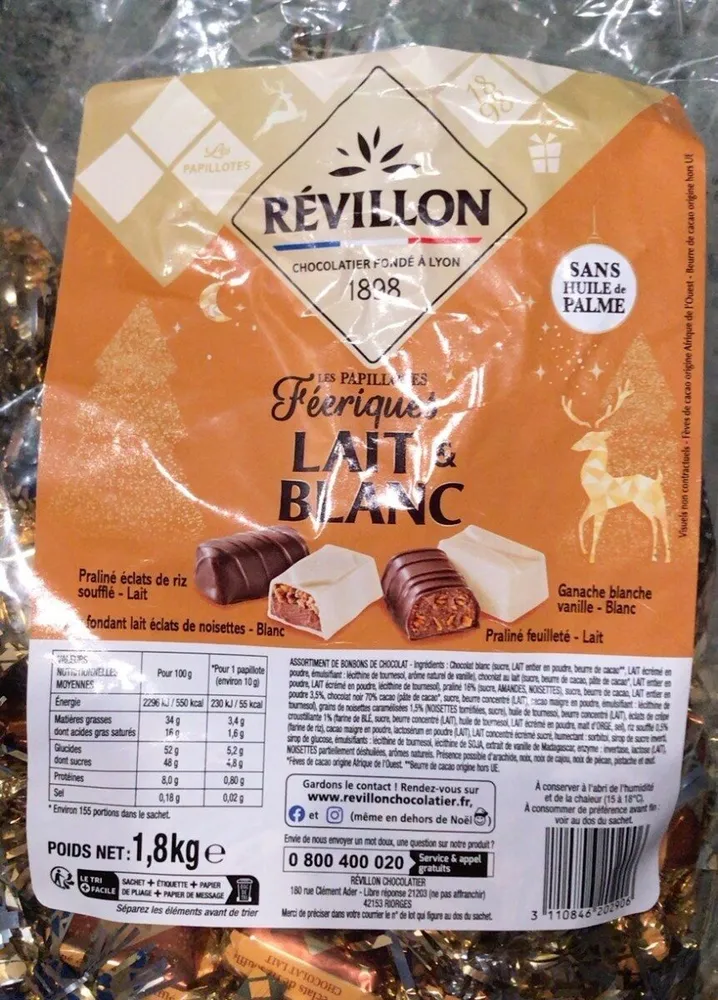 Les papillotes féeriques lait et blanc