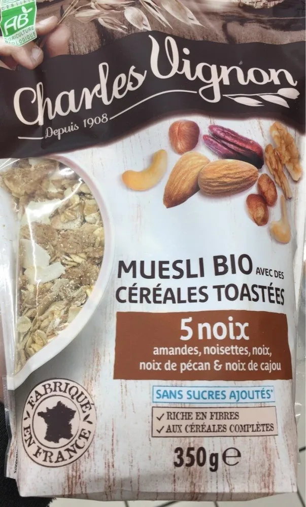 Muesli bio, céréales toastées