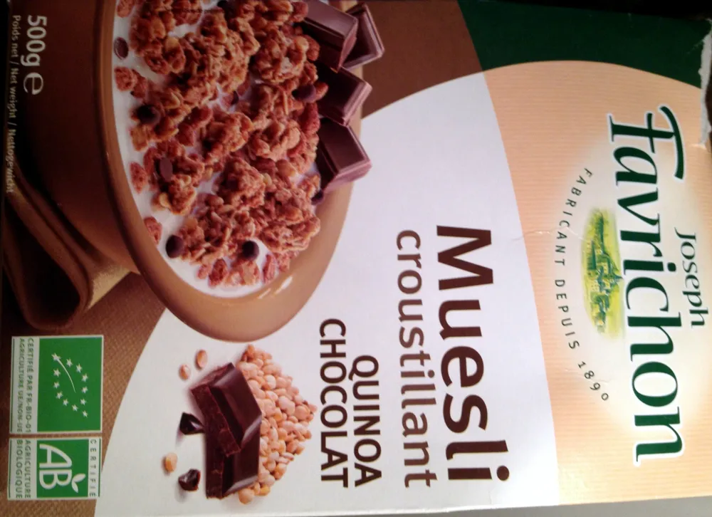 Muesli croustillant quinoa chocolat