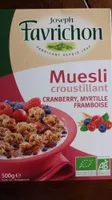Muesli croustillant cranberry, myrtille, framboise