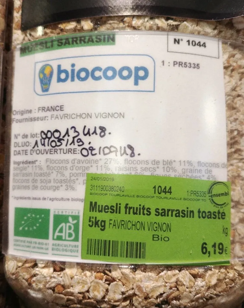 Muesli fruits sarrasin toasté