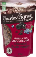 Muesli bio croustillant chocolat fruits rouges