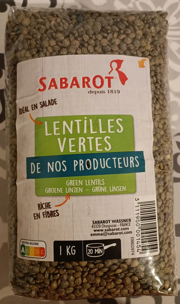 LENTILLES VERTES DE NOS PRODUCTEURS