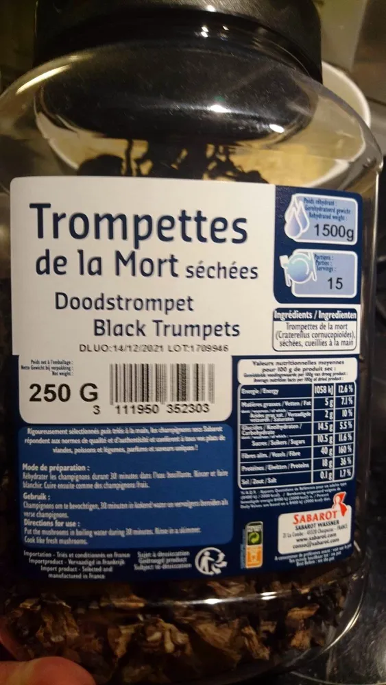 Trompettes De La Mort Séchées 250g.