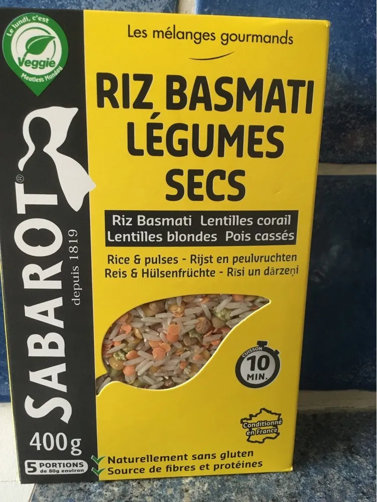 Riz basmati légumes secs 400 g