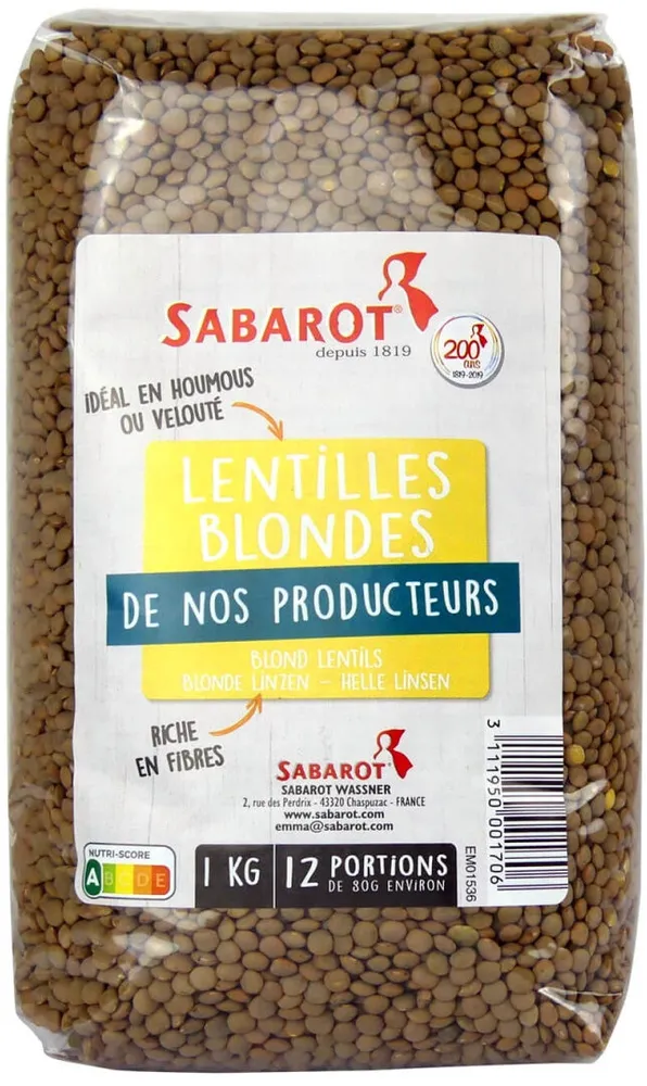 Lentilles blondes