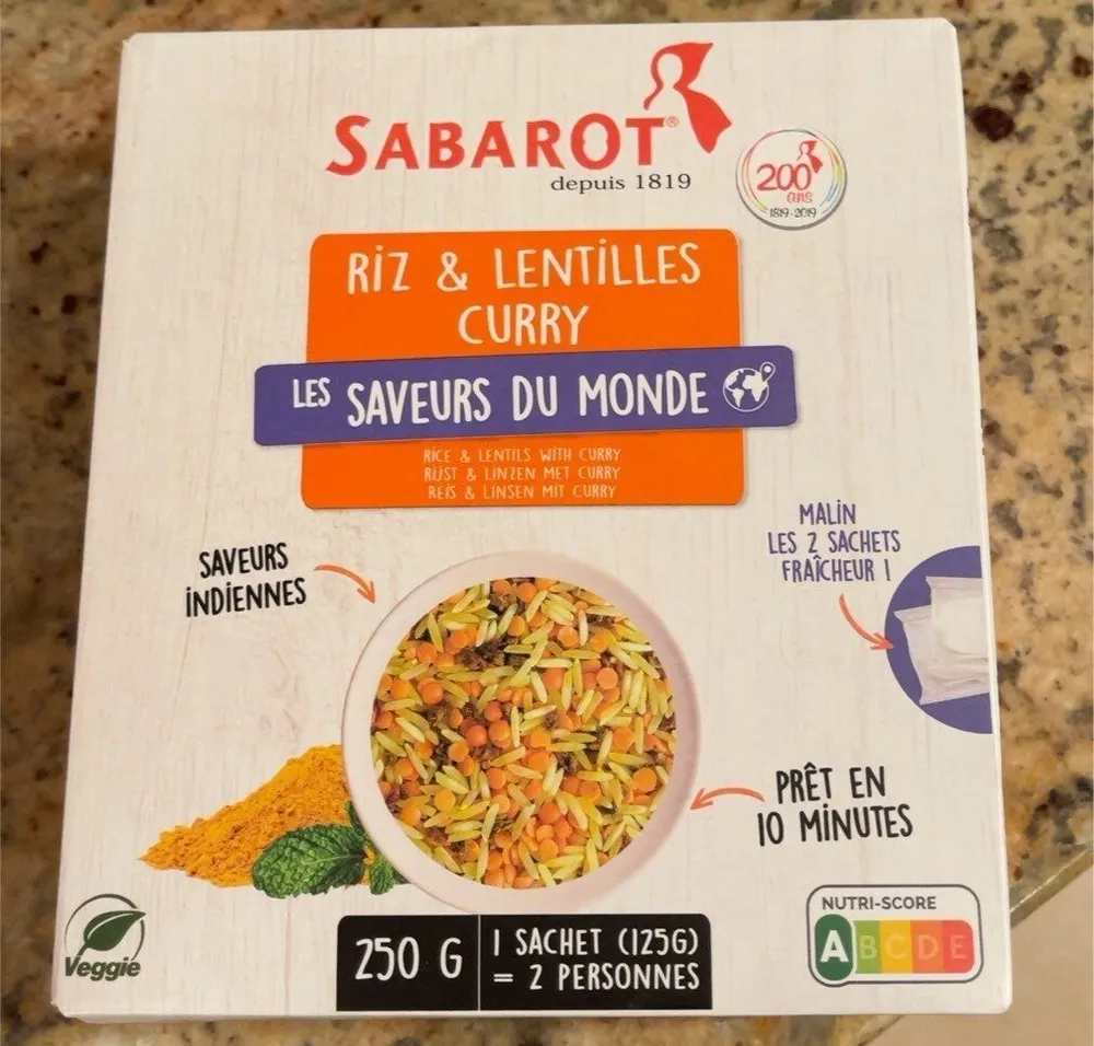 Riz et lentilles au curry