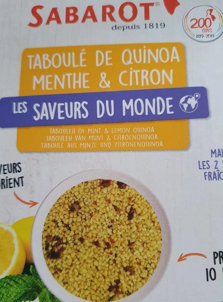 Taboule de quinoa menthe citron