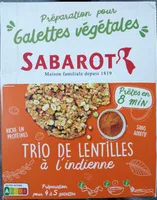 Préparation pour Galettes végétales - trio de lentilles à l’indienne