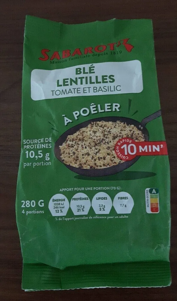 Blé Lentilles Tomate Basilic