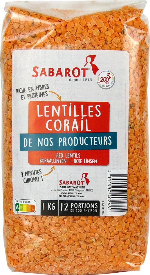 Lentilles corail