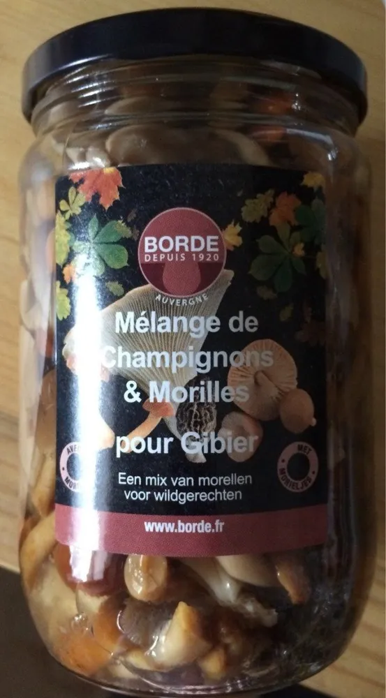 Borde melange de champignons morilles pour gibier