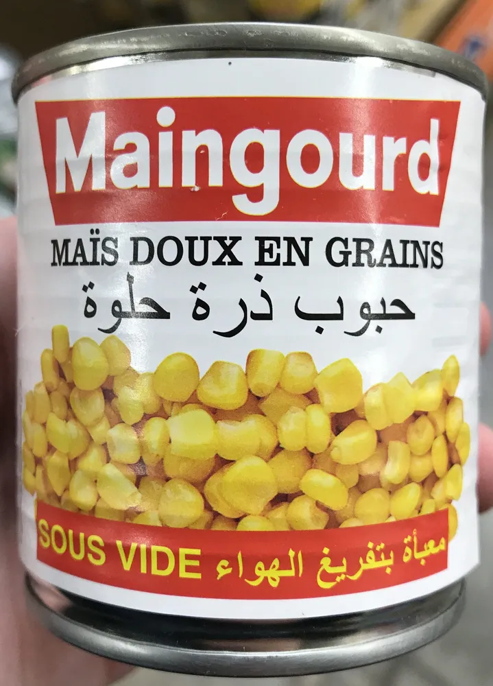 Maïs doux en grains sous vide